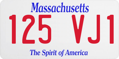 MA license plate 125VJ1