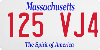 MA license plate 125VJ4