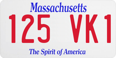 MA license plate 125VK1