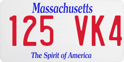 MA license plate 125VK4