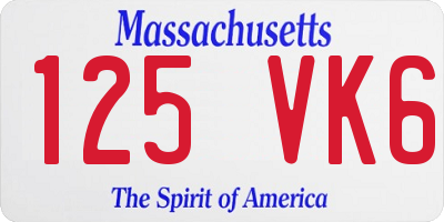 MA license plate 125VK6