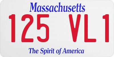 MA license plate 125VL1