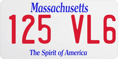 MA license plate 125VL6