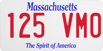 MA license plate 125VM0