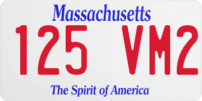 MA license plate 125VM2