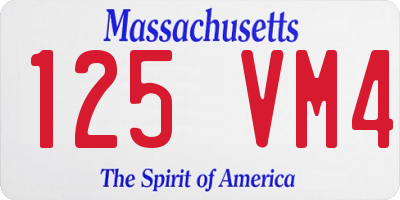 MA license plate 125VM4