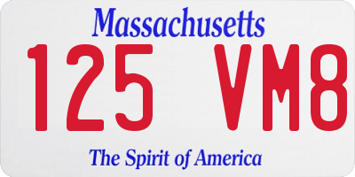 MA license plate 125VM8