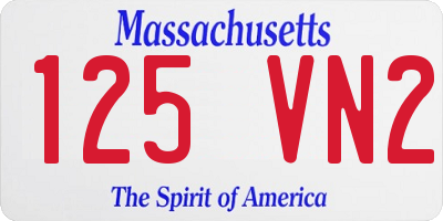 MA license plate 125VN2