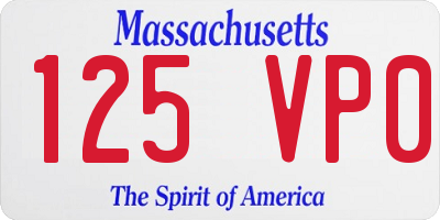 MA license plate 125VP0