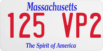 MA license plate 125VP2