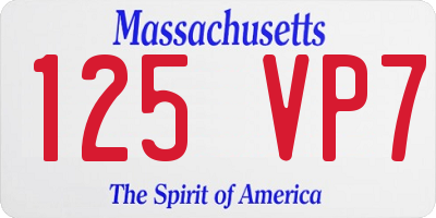 MA license plate 125VP7