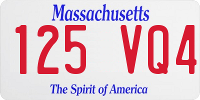 MA license plate 125VQ4