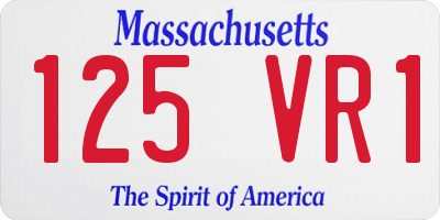 MA license plate 125VR1