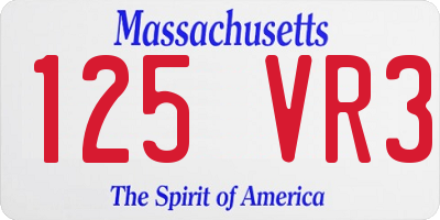 MA license plate 125VR3