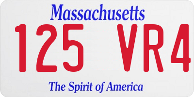 MA license plate 125VR4
