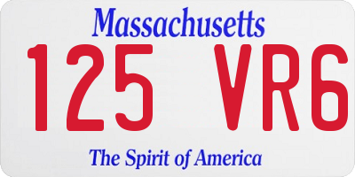 MA license plate 125VR6