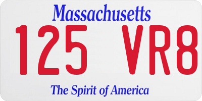 MA license plate 125VR8