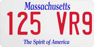 MA license plate 125VR9
