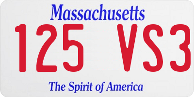 MA license plate 125VS3