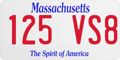 MA license plate 125VS8