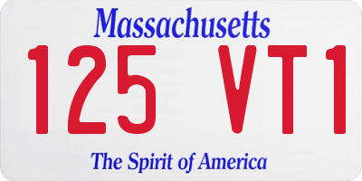 MA license plate 125VT1