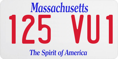 MA license plate 125VU1