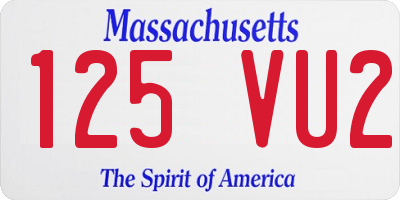 MA license plate 125VU2