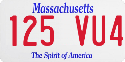 MA license plate 125VU4
