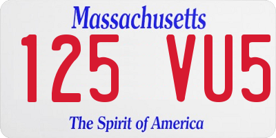 MA license plate 125VU5