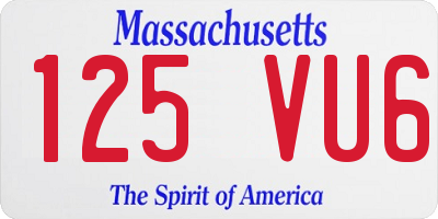 MA license plate 125VU6