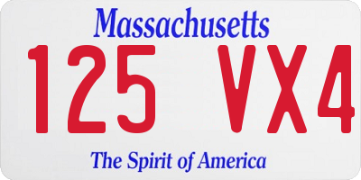 MA license plate 125VX4
