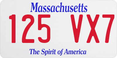 MA license plate 125VX7