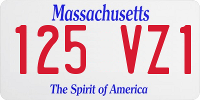 MA license plate 125VZ1