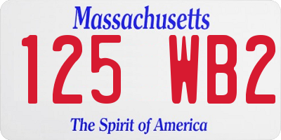 MA license plate 125WB2