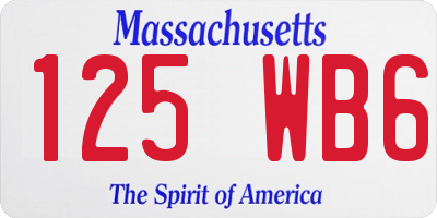 MA license plate 125WB6