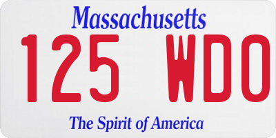 MA license plate 125WD0