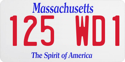 MA license plate 125WD1