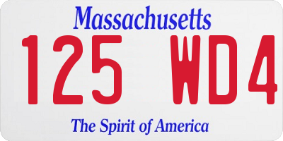 MA license plate 125WD4