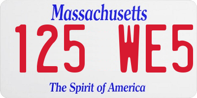 MA license plate 125WE5