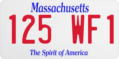 MA license plate 125WF1