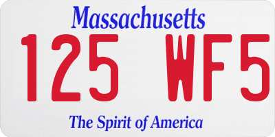MA license plate 125WF5