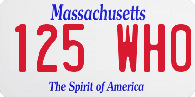 MA license plate 125WH0