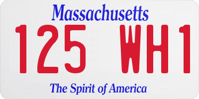 MA license plate 125WH1