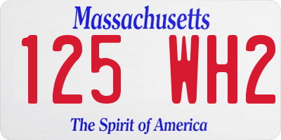 MA license plate 125WH2
