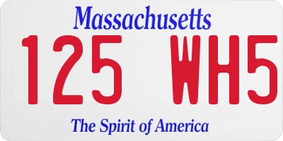 MA license plate 125WH5