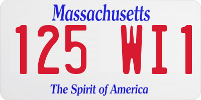 MA license plate 125WI1