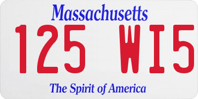 MA license plate 125WI5