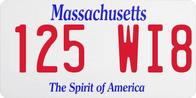 MA license plate 125WI8