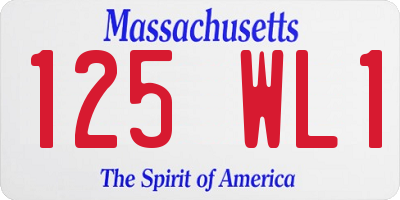 MA license plate 125WL1