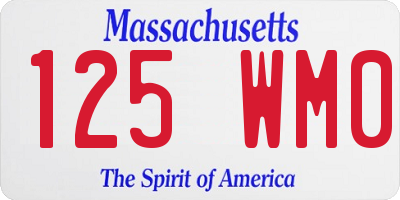 MA license plate 125WM0